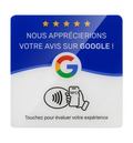 Avis Google – Carte modèle carré bleu