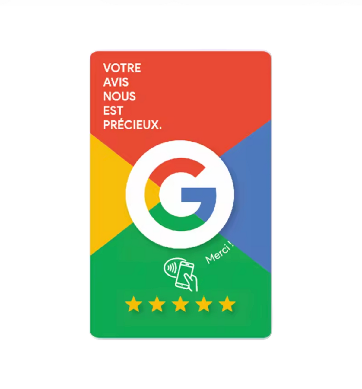 Avis Google – Carte modèle fin 4 couleurs