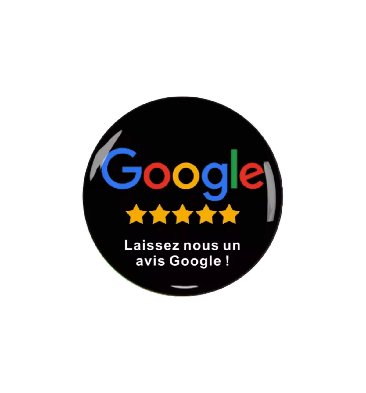 Avis Google - Bouton adhésif noir