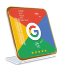 Avis Google – Carte modèle carrée 4 couleurs - doré sur pied